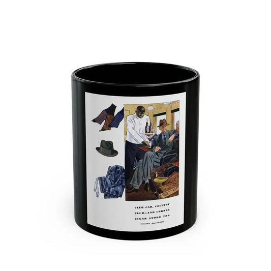 Esquire Fashion Illustration, January 1934 (2) - Black Coffee Mug 11oz - Go Mug Yourself