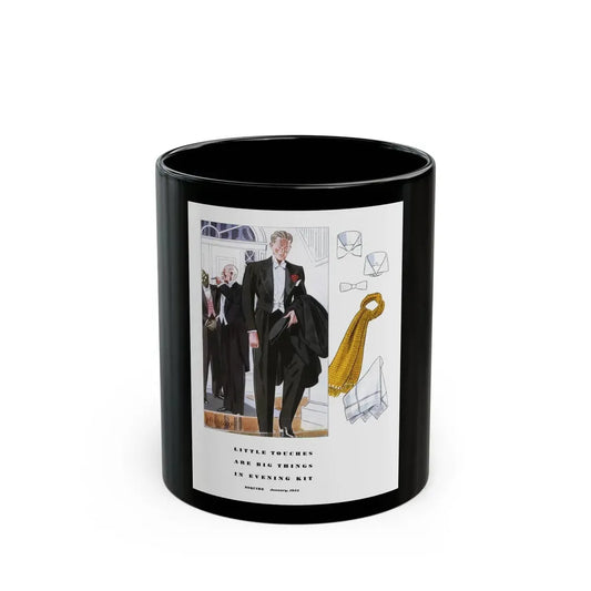 Esquire Fashion Illustration, January 1934 (3) - Black Coffee Mug 11oz - Go Mug Yourself