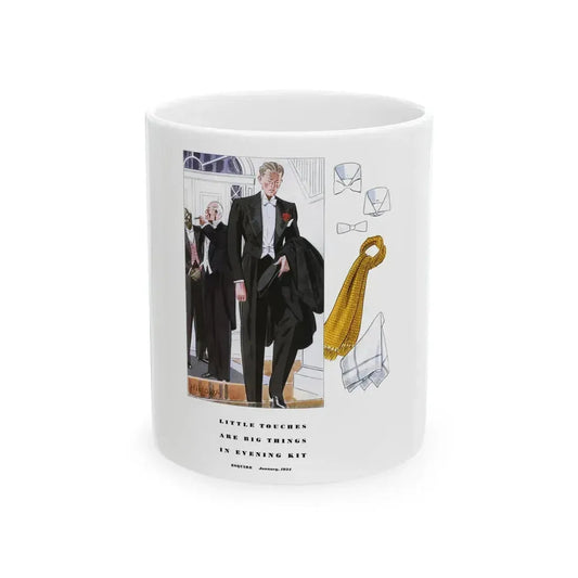Esquire Fashion Illustration, January 1934 (3) - White Coffee Mug 11oz - Go Mug Yourself