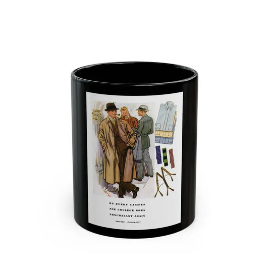 Esquire Fashion Illustration, January 1934 (5) - Black Coffee Mug 11oz - Go Mug Yourself