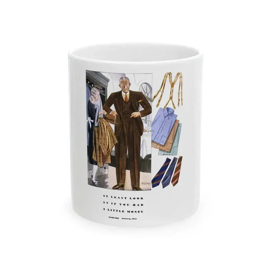 Esquire Fashion Illustration, January 1934 (7) - White Coffee Mug 11oz - Go Mug Yourself