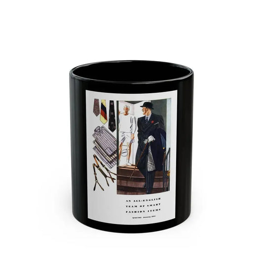 Esquire Fashion Illustration, January 1934 (8) - Black Coffee Mug 11oz - Go Mug Yourself