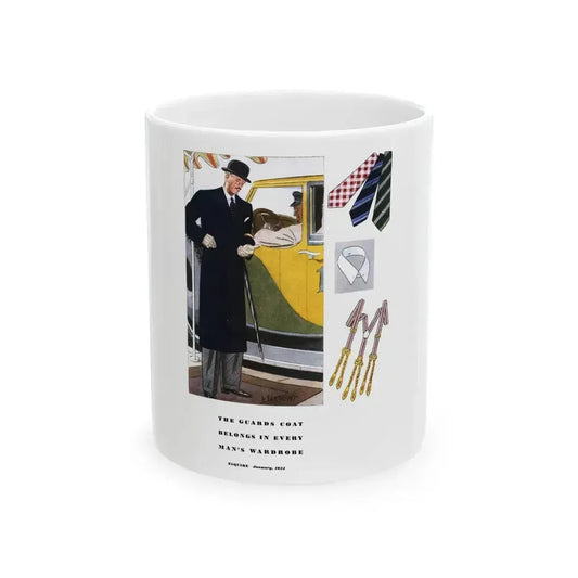 Esquire Fashion Illustration, January 1934 (9) - White Coffee Mug 11oz - Go Mug Yourself