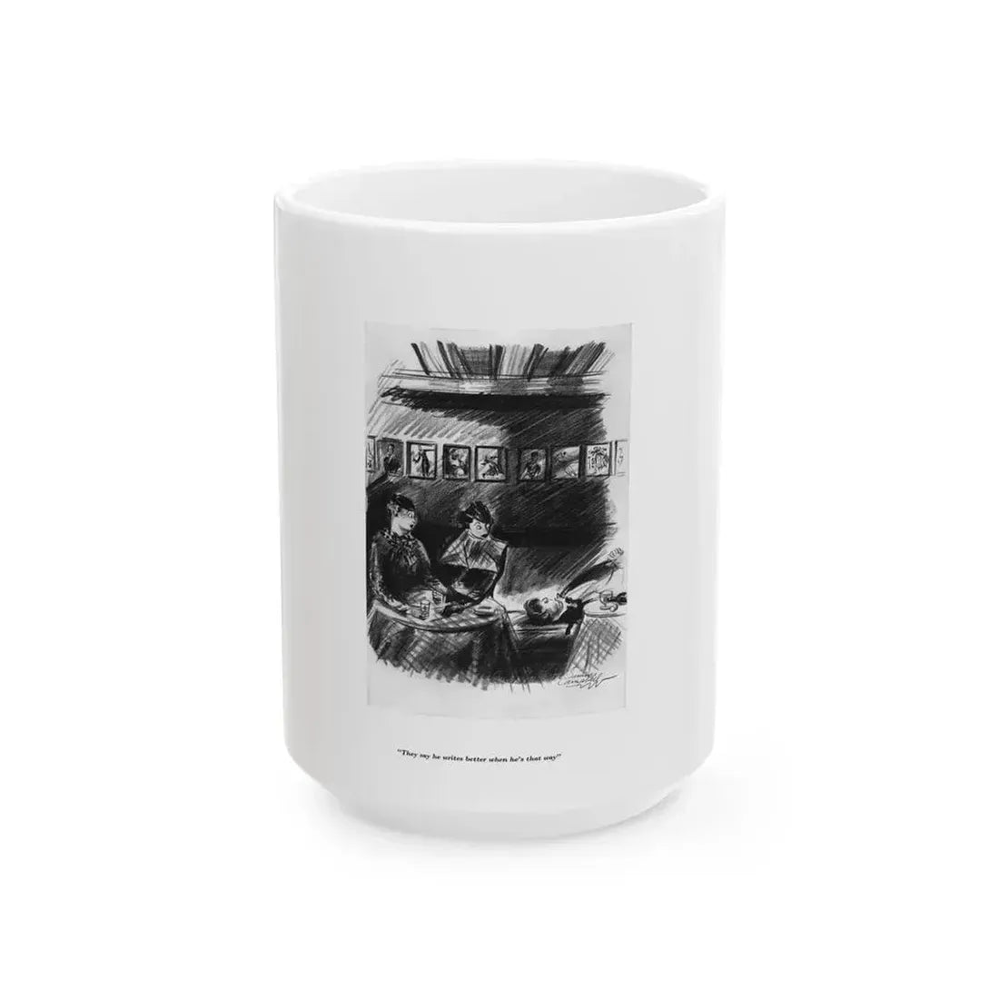 Esquire Illustration, January 1934 (p. 44) - White Coffee Mug 15oz - Go Mug Yourself
