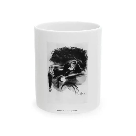 Esquire Illustration, January 1934 (p. 48) - White Coffee Mug 11oz - Go Mug Yourself