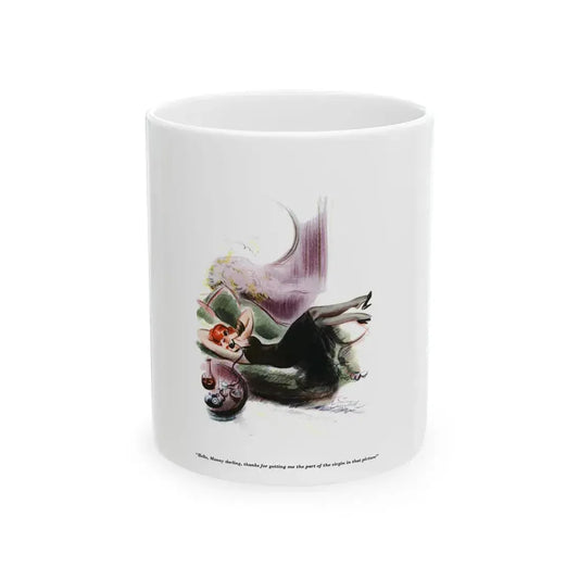 Esquire Illustration, January 1934 (p. 52) - White Coffee Mug 11oz - Go Mug Yourself