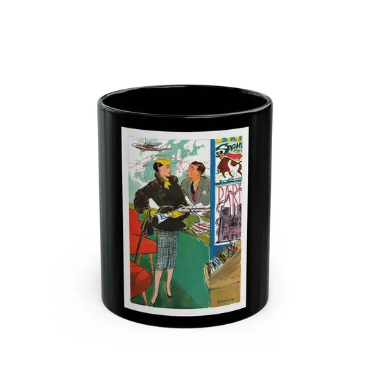 Esquire magazine cartoon illustration, 1955 (1) - Black Coffee Mug 11oz - Go Mug Yourself