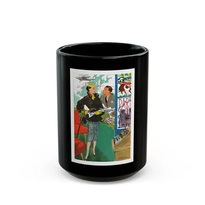 Esquire magazine cartoon illustration, 1955 (1) - Black Coffee Mug 15oz - Go Mug Yourself