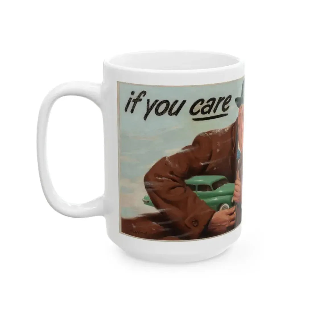 Esso Motor Oil billboard advertisement, 1952 - White Coffee Mug - Go Mug Yourself