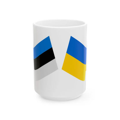 Est-ukr-01 (Estonia) White Coffee Mug 15oz - Go Mug Yourself