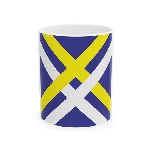 EST Vihula vald flag (Estonia) White Coffee Mug 11oz - Go Mug Yourself