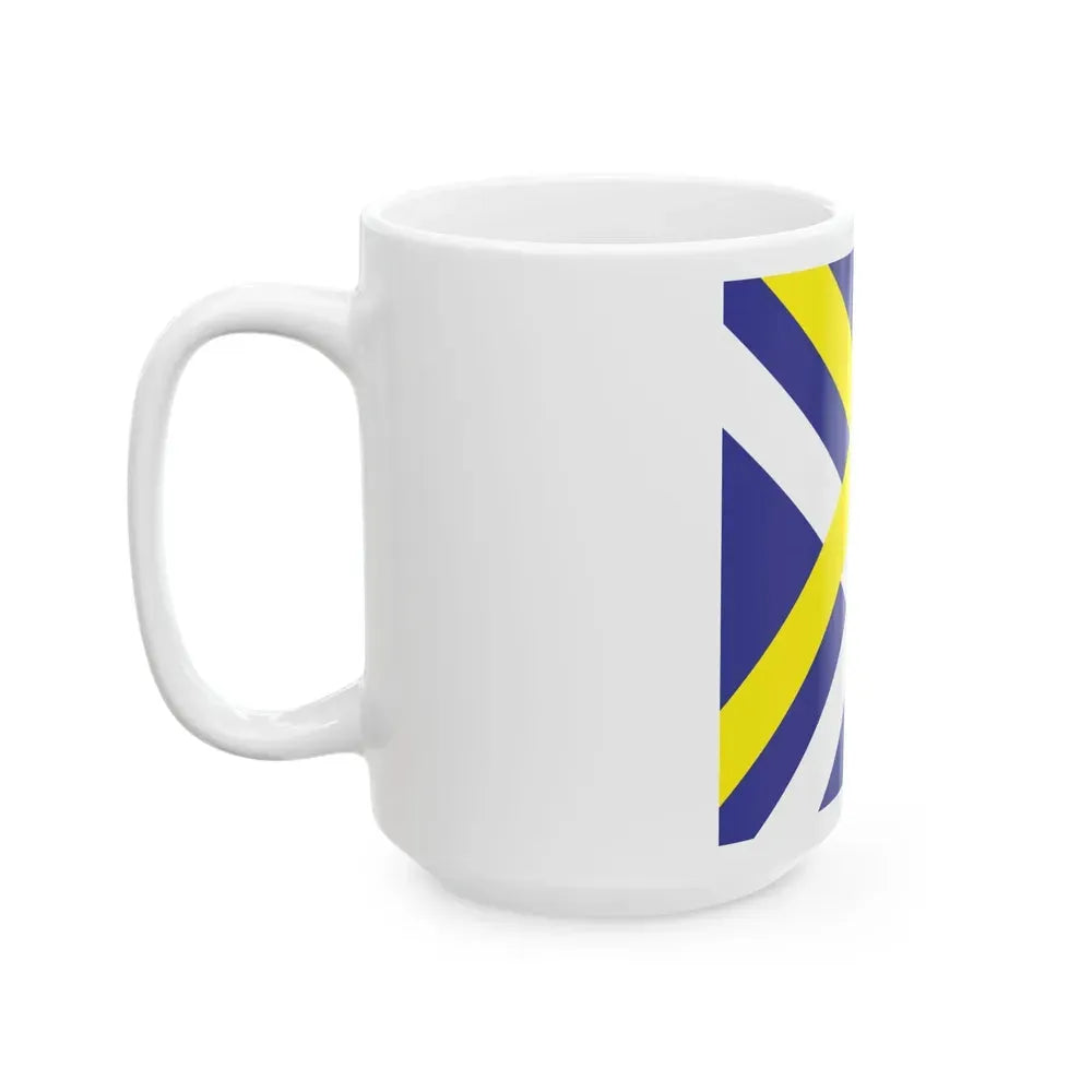 EST Vihula vald flag (Estonia) White Coffee Mug - Go Mug Yourself