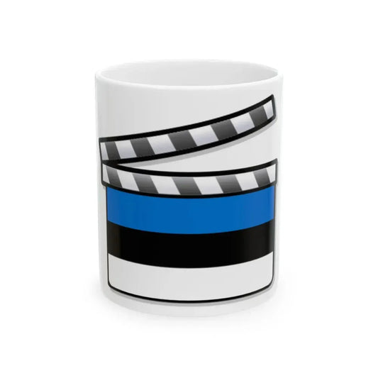Estonia film clapperboard (Estonia) White Coffee Mug 11oz - Go Mug Yourself