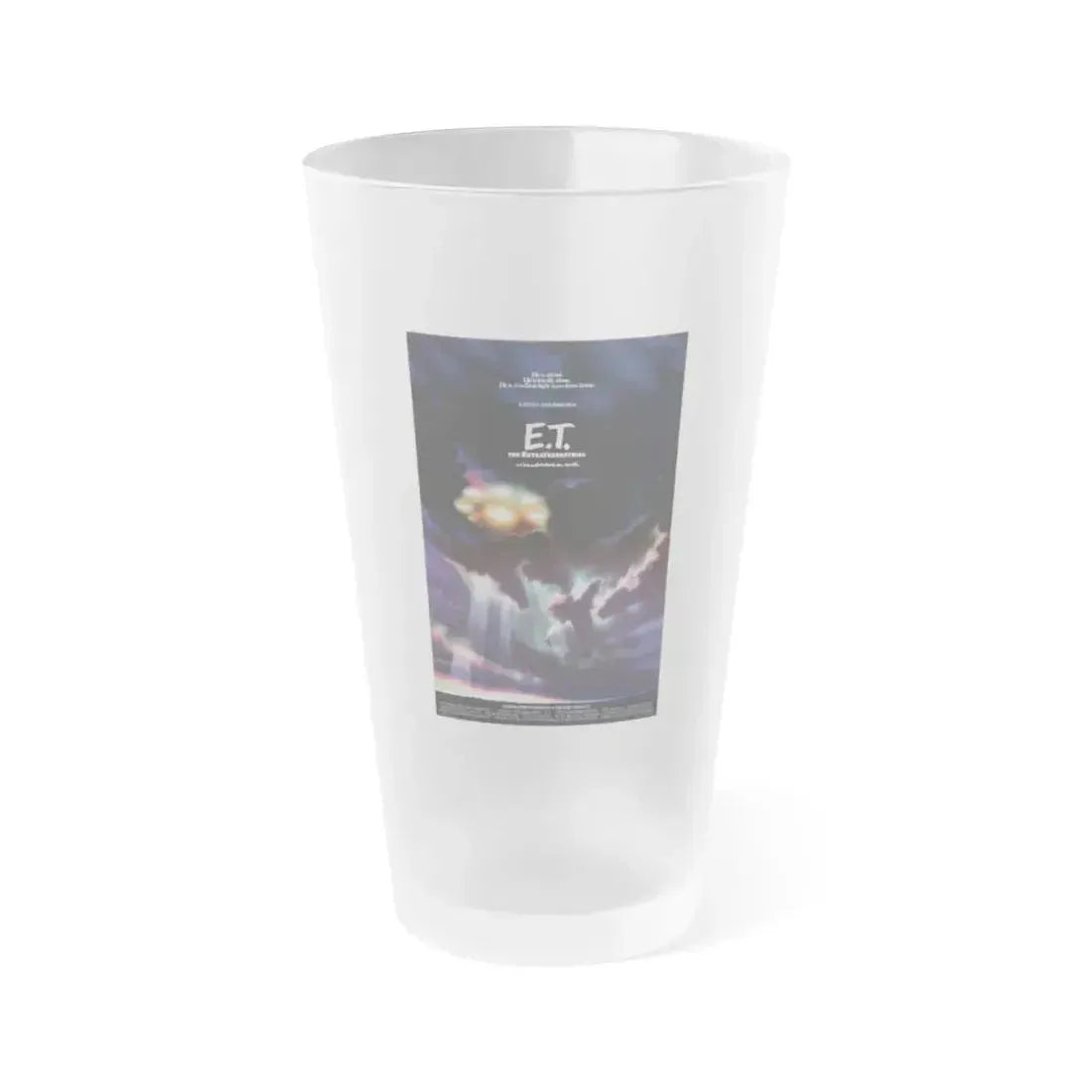 E.T. THE EXTRA TERRESTRIAL 1982 Movie Poster - Frosted Pint Glass 16oz 16oz Frosted - Go Mug Yourself