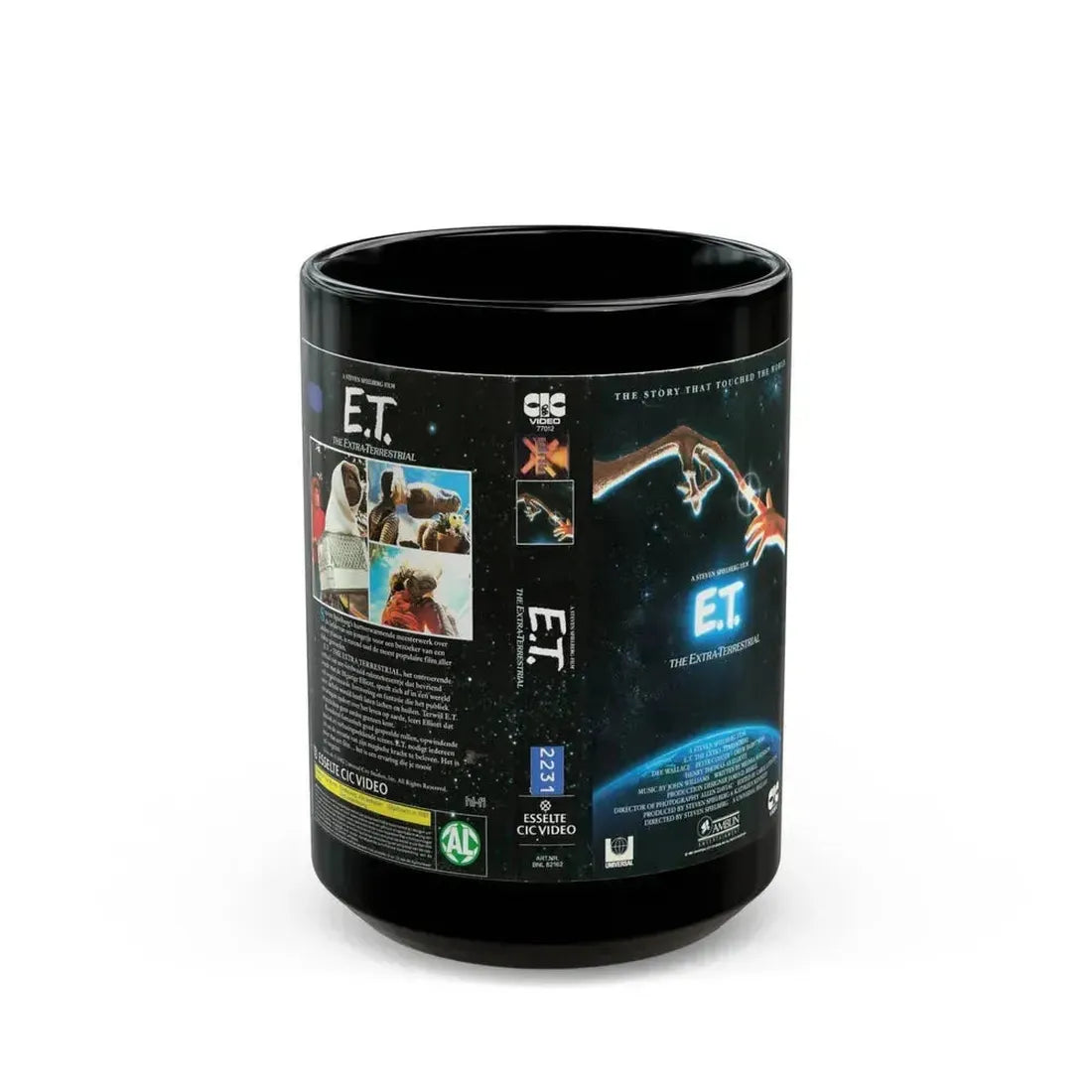 ET THE EXTRA TERRESTRIAL (VHS COVER) - Black Coffee Mug 15oz - Go Mug Yourself