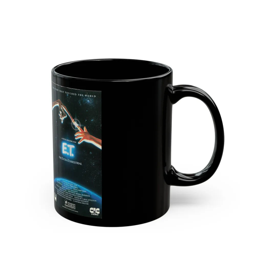 ET THE EXTRA TERRESTRIAL (VHS COVER) - Black Coffee Mug-Go Mug Yourself