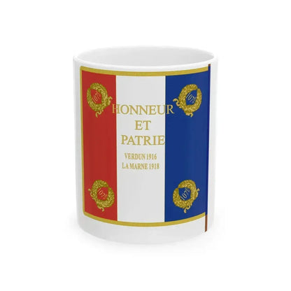 Etendard 107e regiment dartillerie (France) White Coffee Mug 11oz - Go Mug Yourself