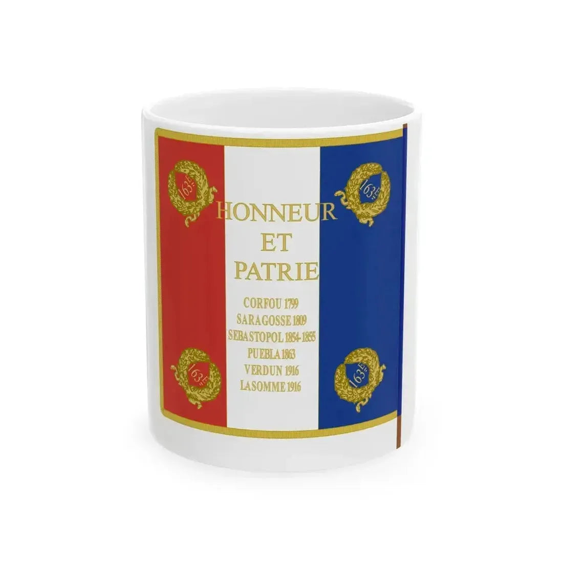 Etendard 163e regiment dartillerie (France) White Coffee Mug 11oz - Go Mug Yourself