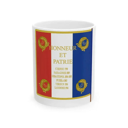 Etendard 163e regiment dartillerie (France) White Coffee Mug 11oz - Go Mug Yourself