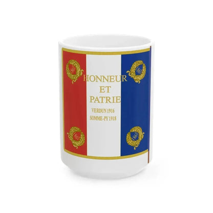 Etendard 186e regiment dartillerie (France) White Coffee Mug 15oz - Go Mug Yourself