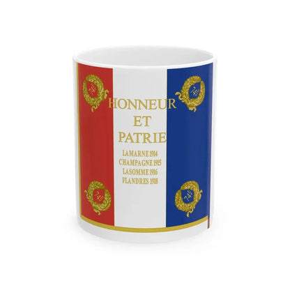 Etendard 74e regiment dartillerie (France) White Coffee Mug 11oz - Go Mug Yourself