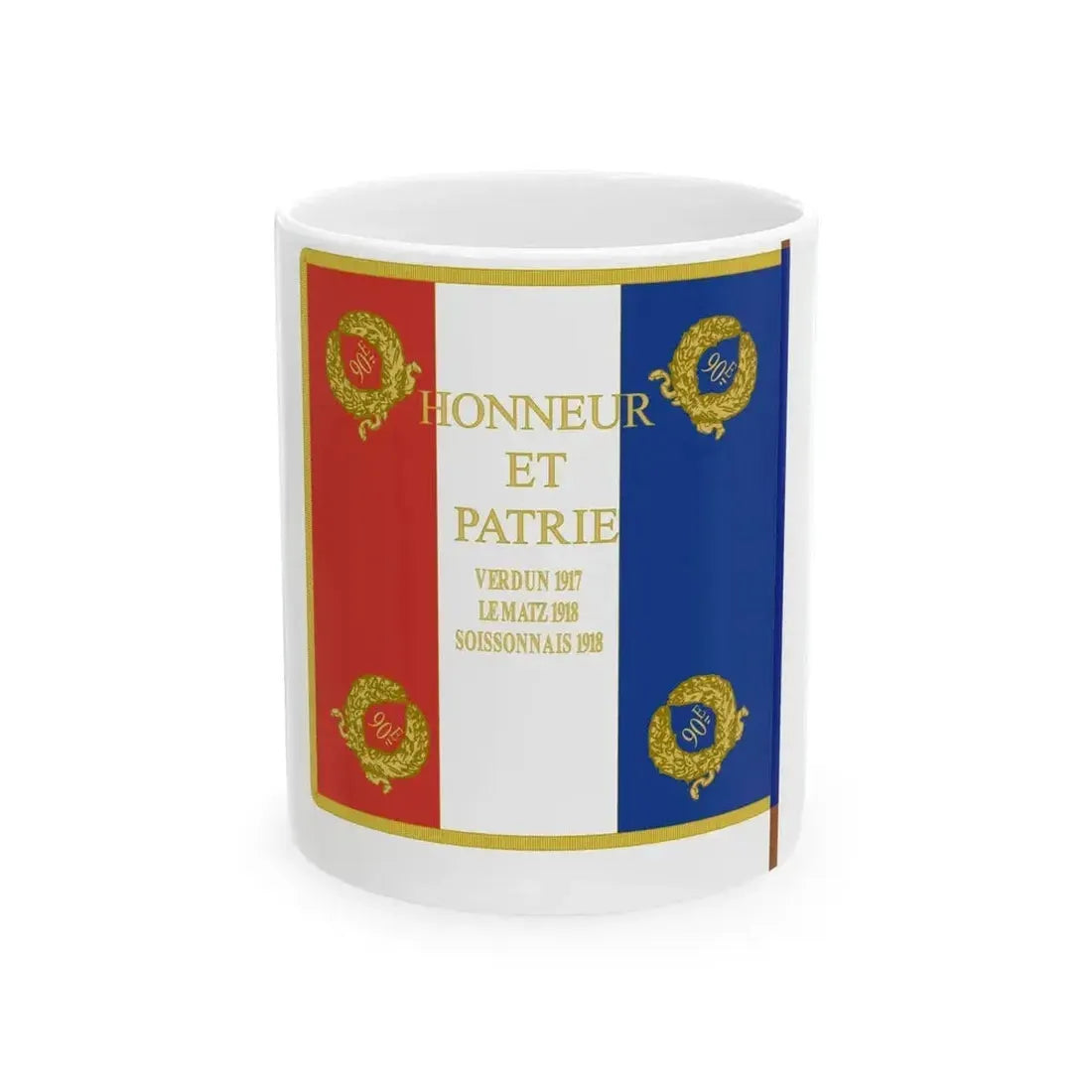 Etendard 90e regiment dartillerie (France) White Coffee Mug 11oz - Go Mug Yourself
