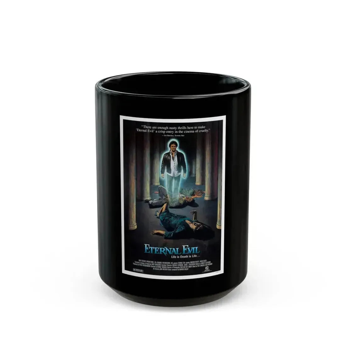 ETERNAL EVIL 1985 Movie Poster - Black Coffee Mug 15oz - Go Mug Yourself