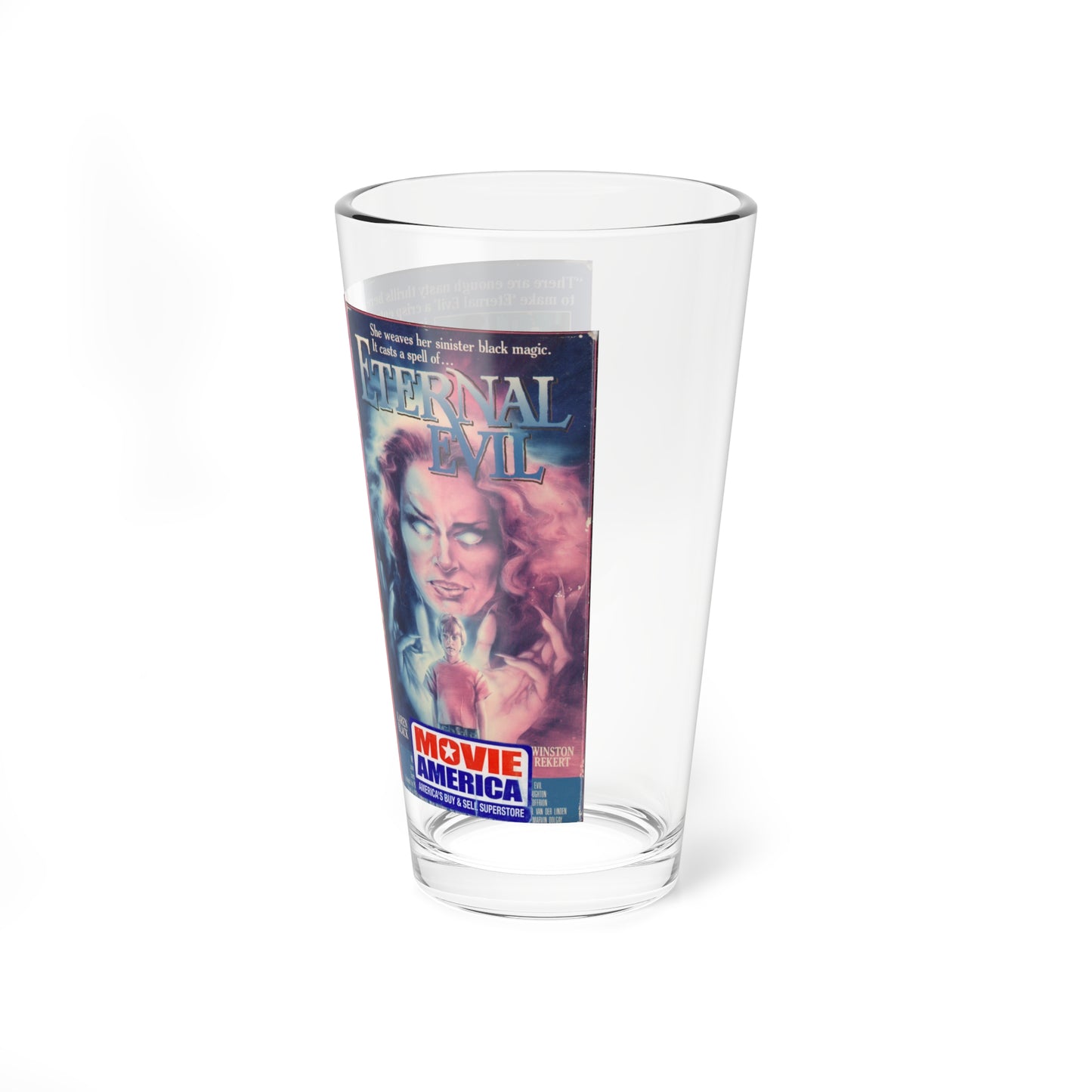 ETERNAL EVIL (VHS COVER) Pint Glass 16oz-Go Mug Yourself