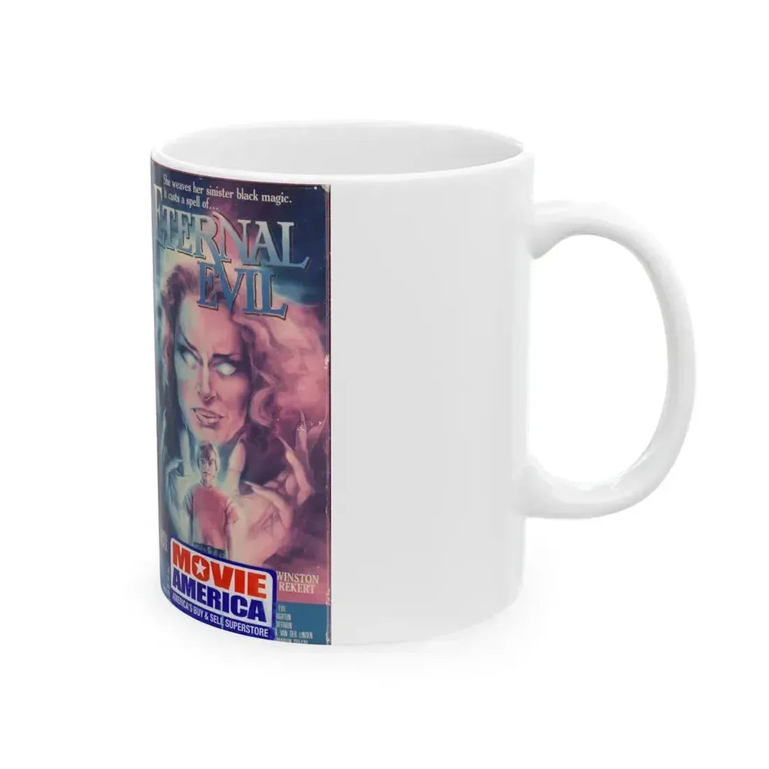 ETERNAL EVIL (VHS COVER) - White Coffee Mug - Go Mug Yourself