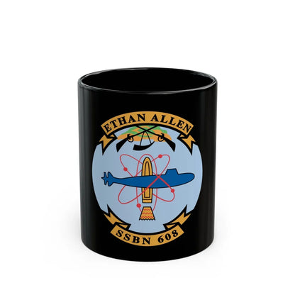 Ethan Allen SSBN 608 (U.S. Navy) Black Coffee Mug-11oz-Go Mug Yourself