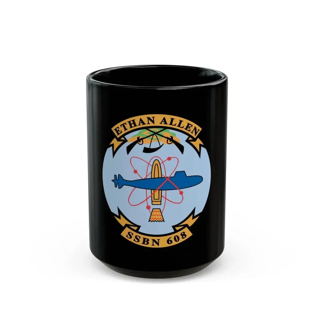Ethan Allen SSBN 608 (U.S. Navy) Black Coffee Mug 15oz - Go Mug Yourself