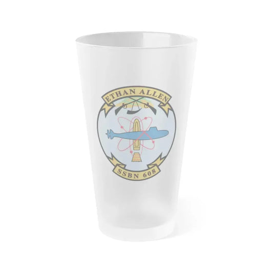 Ethan Allen SSBN 608 (U.S. Navy) Frosted Pint Glass 16oz Default Title - Go Mug Yourself