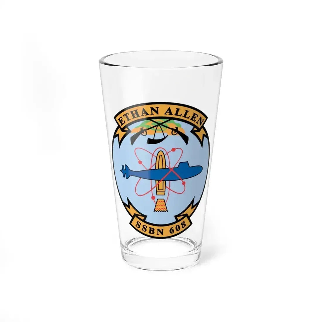 Ethan Allen SSBN 608 (U.S. Navy) Pint Glass 16oz 16oz - Go Mug Yourself