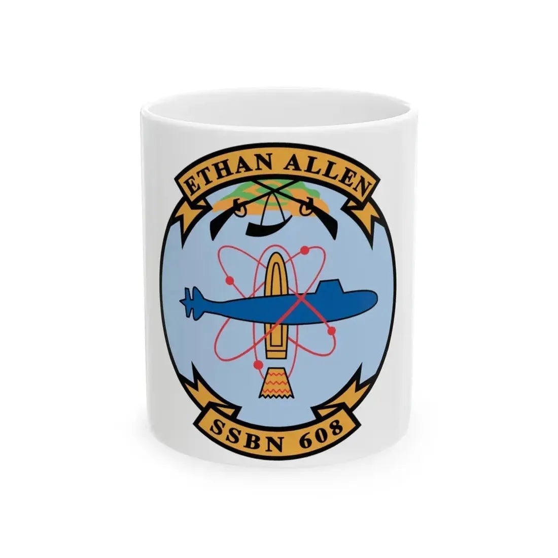 Ethan Allen SSBN 608 (U.S. Navy) White Coffee Mug 11oz - Go Mug Yourself
