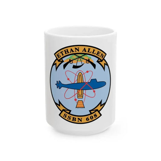 Ethan Allen SSBN 608 (U.S. Navy) White Coffee Mug 15oz - Go Mug Yourself