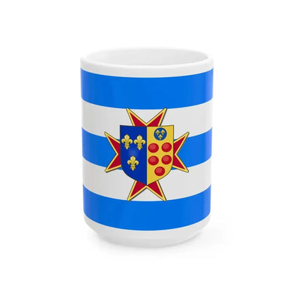 Etrurian Kingdom and War Flag with lesser coat of arms (Italy) White Coffee Mug 15oz - Go Mug Yourself