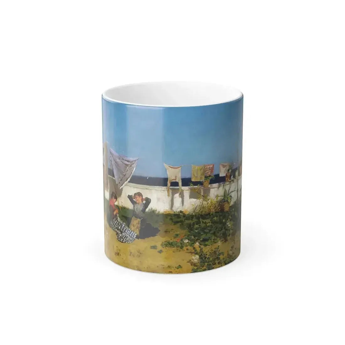 Ettore De Maria Bergler (1851-1938) Lavandaie - Oil on Canvas 1881 - Color Changing Mug 11oz 11oz - Go Mug Yourself
