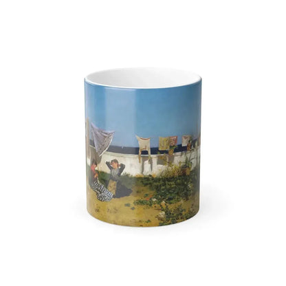 Ettore De Maria Bergler (1851-1938) Lavandaie - Oil on Canvas 1881 - Color Changing Mug 11oz 11oz - Go Mug Yourself