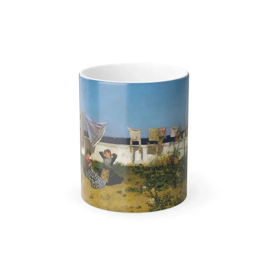 Ettore De Maria Bergler (1851-1938) Lavandaie - Oil on Canvas 1881 - Color Changing Mug 11oz 11oz - Go Mug Yourself