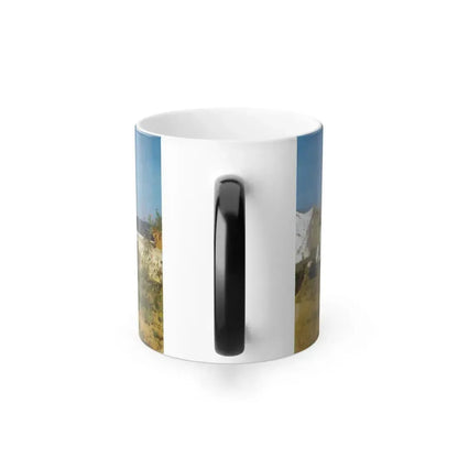 Ettore De Maria Bergler (1851-1938) Lavandaie - Oil on Canvas 1881 - Color Changing Mug 11oz - Go Mug Yourself