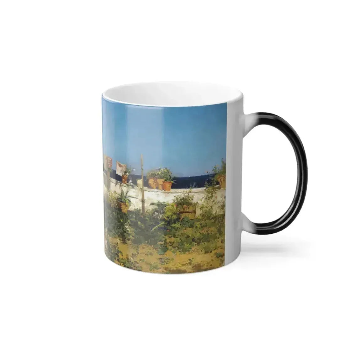 Ettore De Maria Bergler (1851-1938) Lavandaie - Oil on Canvas 1881 - Color Changing Mug 11oz - Go Mug Yourself