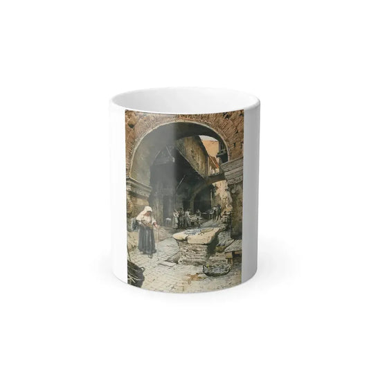 Ettore Roesler Franz (1845-1907) Il Portico d'Ottavia guardando a sinistra, 1887 - Color Changing Mug 11oz Default Title 11oz - Go Mug Yourself