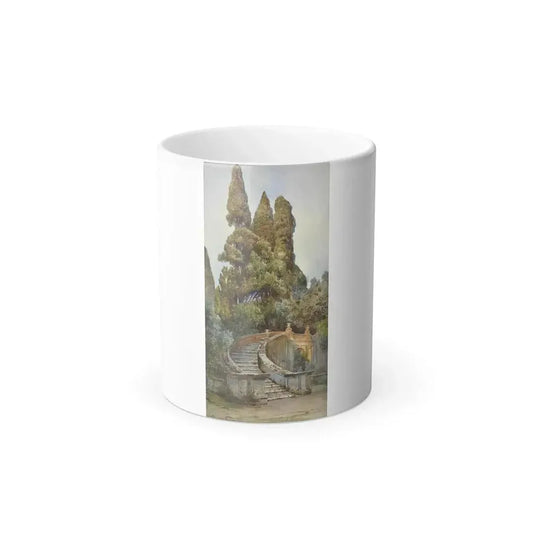 Ettore Roesler Franz (1845-1907) The garden steps - Watercolour on Paper - Color Changing Mug 11oz 11oz - Go Mug Yourself