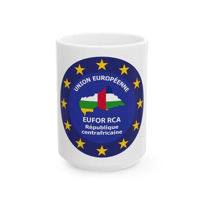 EUFOR RCA logo (Central African Republic) White Coffee Mug 15oz - Go Mug Yourself
