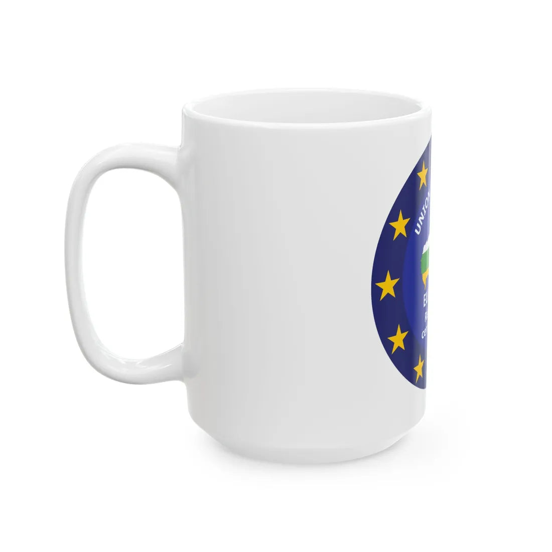 EUFOR RCA logo (Central African Republic) White Coffee Mug - Go Mug Yourself