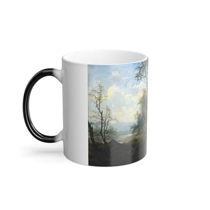 Eugen Hettich (1848-1888) The Woodlands - Oil on Canvas 1875s - Color Changing Mug 11oz-Go Mug Yourself