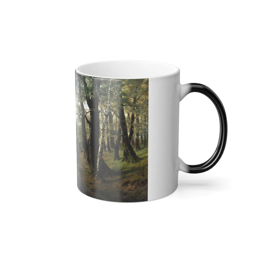 Eugen Hettich (1848-1888) The Woodlands - Oil on Canvas 1875s - Color Changing Mug 11oz-Go Mug Yourself