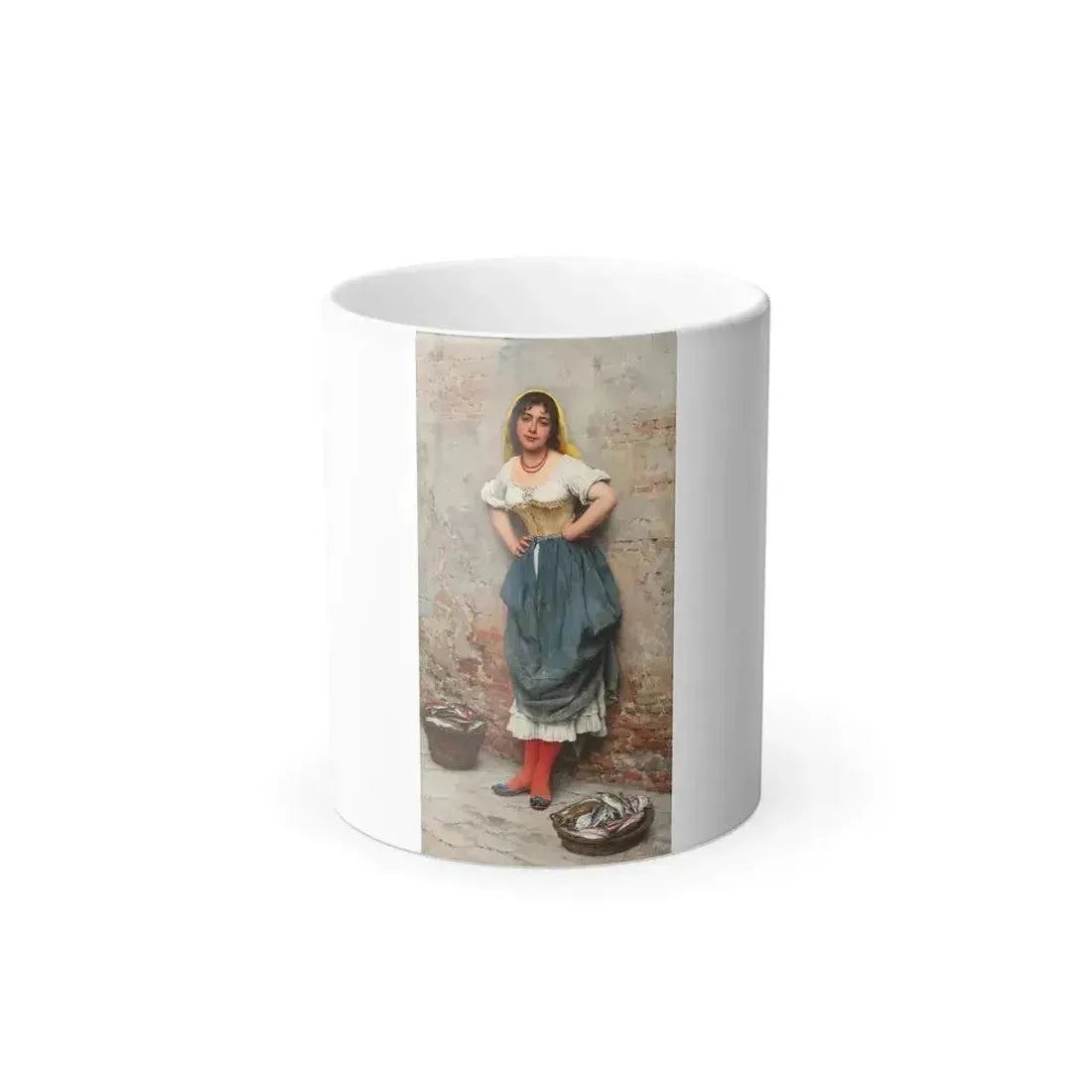 Eugen von Blaas (1843-1931) A Young Fishwife - oil on panel 1895 - Color Changing Mug 11oz 11oz - Go Mug Yourself