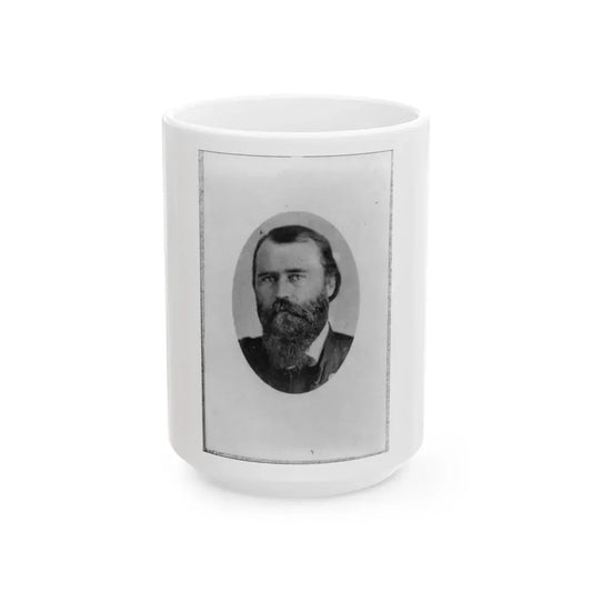Eugene A. Carr, Colonel 3d Ill. Cavalry, Oval Bust Portrait, Facing Left (U.S. Civil War) White Coffee Mug 15oz - Go Mug Yourself