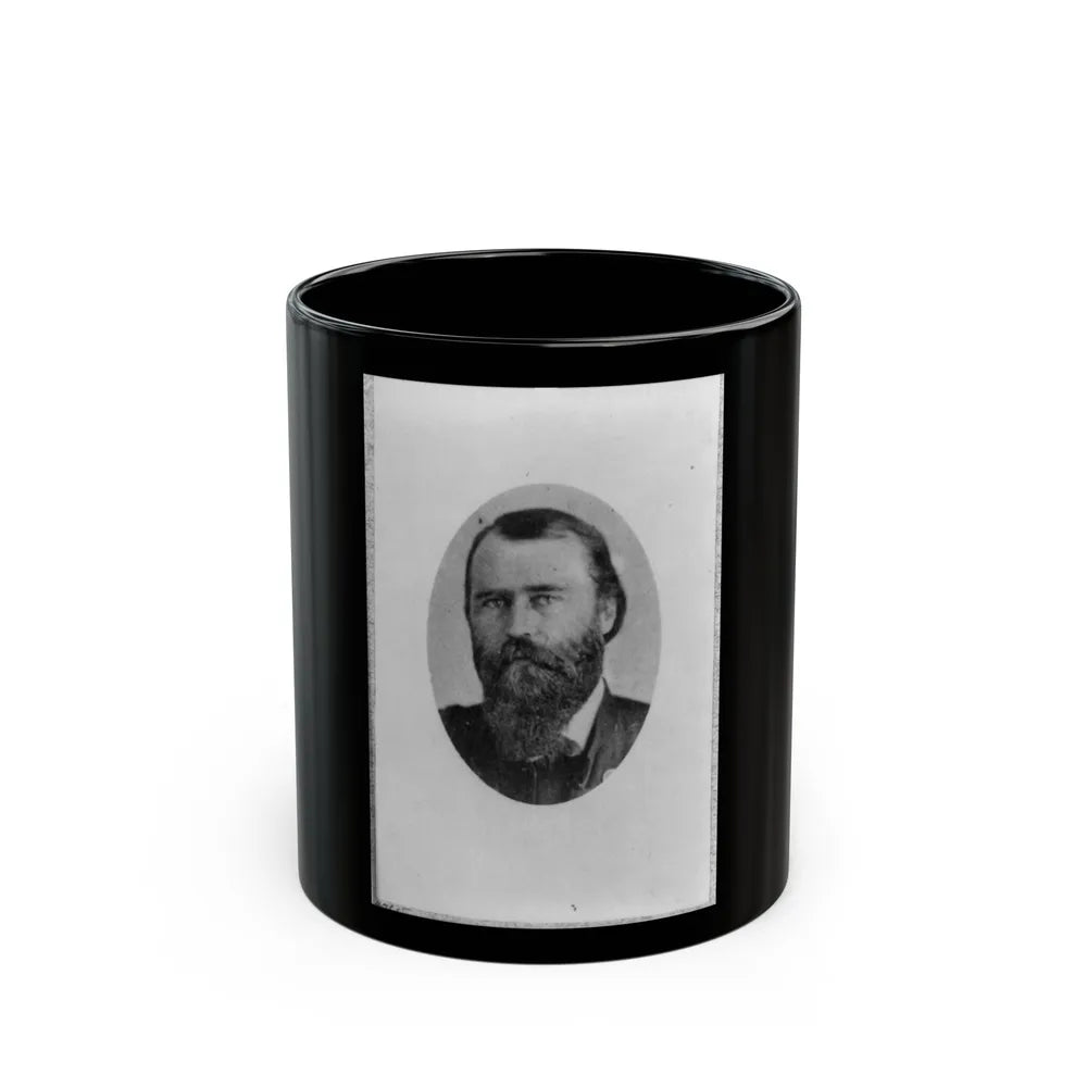 Eugene A. Carr, Colonel 3d Ill. Cavalry, Oval Bust Portrait, Facing Left (U.S. Civil War) Black Coffee Mug-11oz-Go Mug Yourself